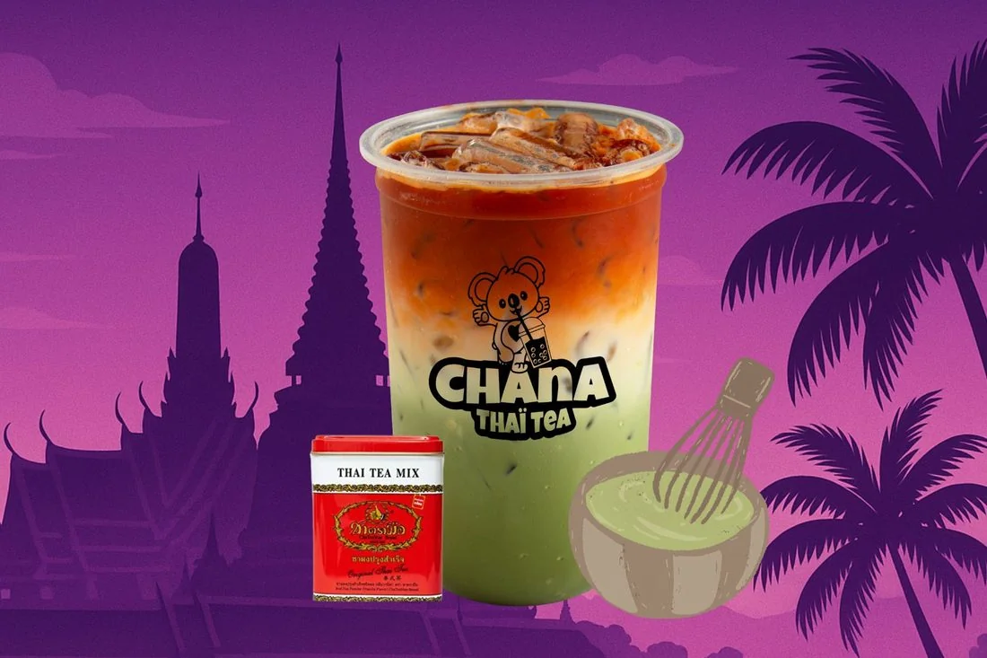 Double tea ( Thé Thai, Latte, Matcha)