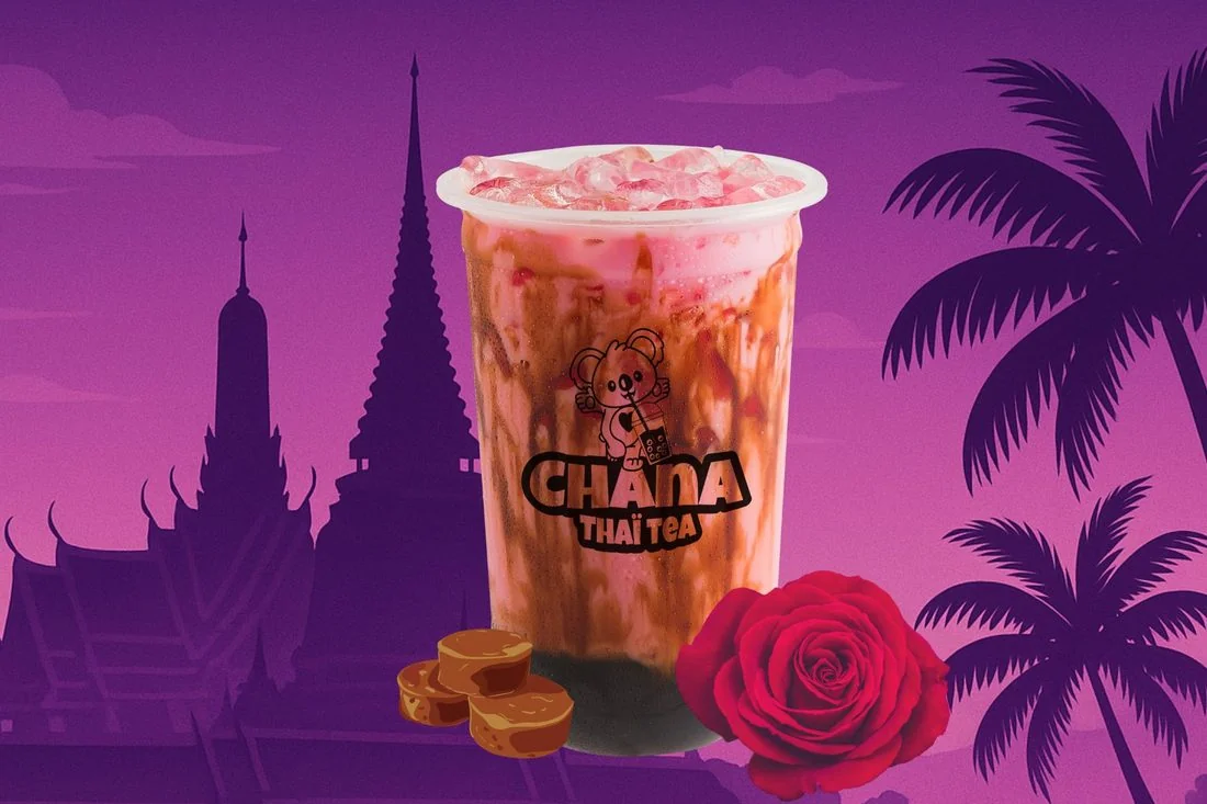 Bubble Tea rose sucre brun